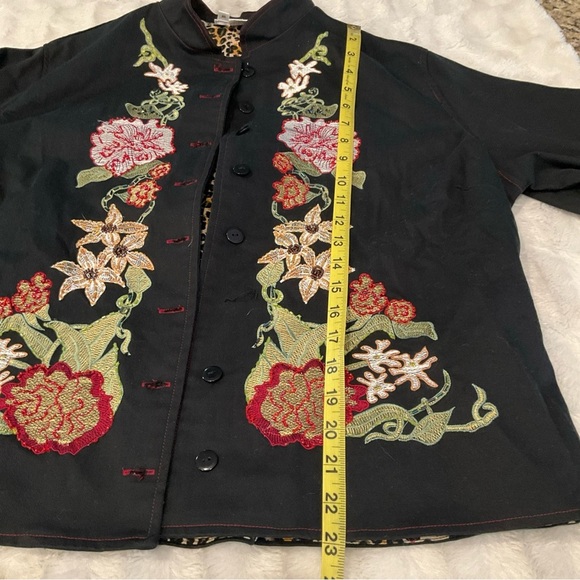 VTG Vanity Collection Sz XL Women’s Black Embroidered Jacket - Picture 7 of 10